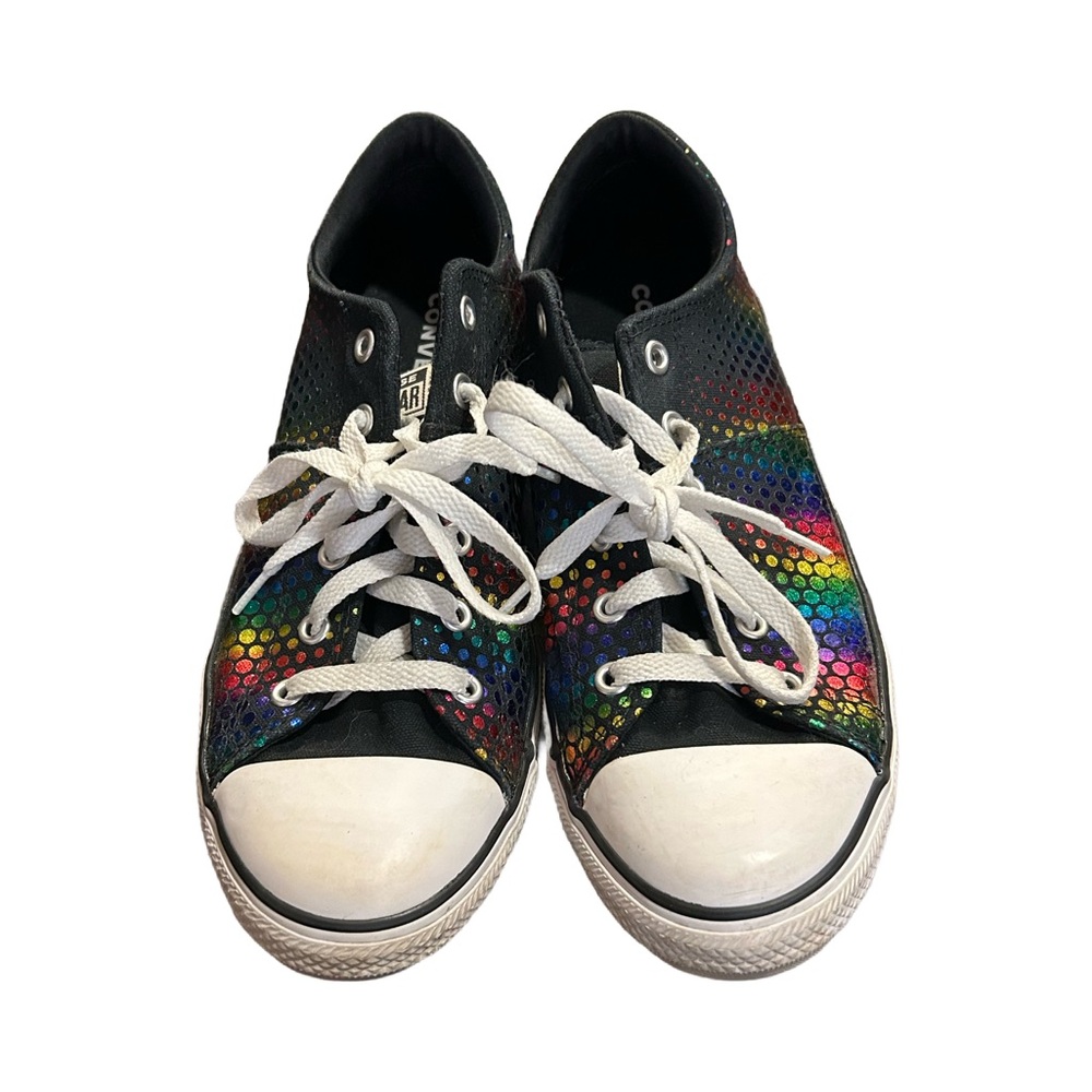 Rainbow Low-Top Converse Sneakers - Black